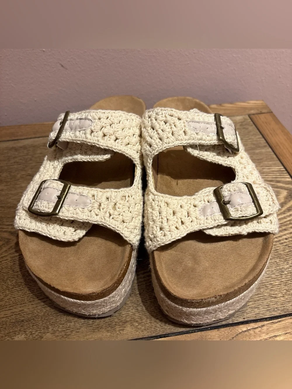 Corkys Hey Girl No Filter Espadrille Platform   Crochet Sandals Women’s Sz 10